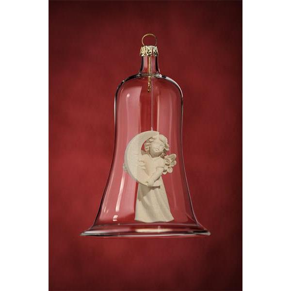 Glass bell  with angel moon - natural
