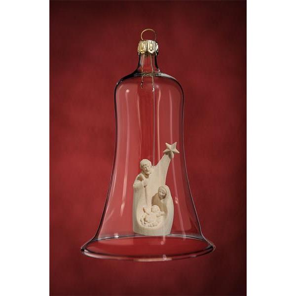 Glass bell  with Holy Family - natural