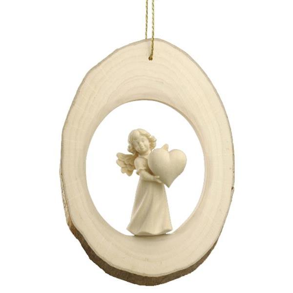 Branch disc with Mary Angel heart - natural