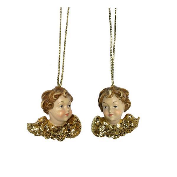 Angel heads as tree decoration - natural