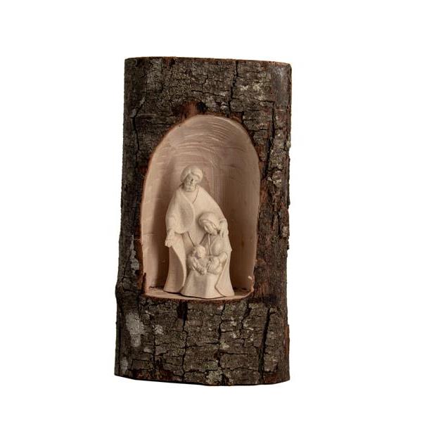 Holy family in a tree trunk - natural