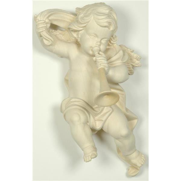Putto angel with trumpet - natural