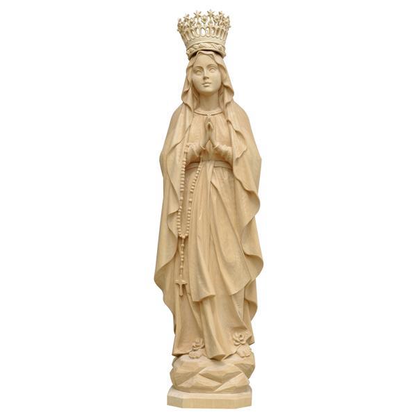 Our Lady of Lourdes with crown - Linden wood carved - natural