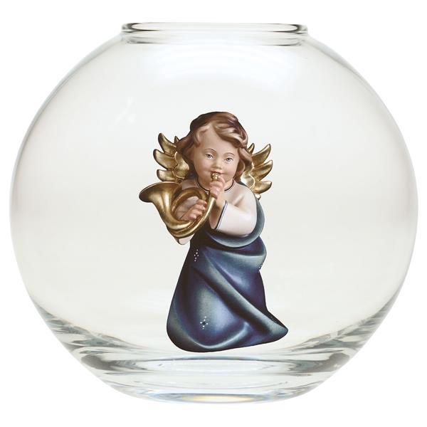 Heart Angel with horn - Glass sphere - color