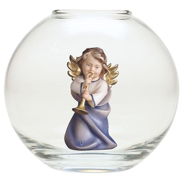 Heart Angel with trumpet - Glass sphere - color