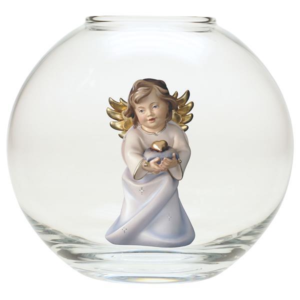 Heart Angel with heart - Glass sphere - color