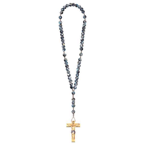 Rosary Exclusive Marbled Black with Crucifix - color