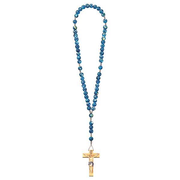 Rosary Exclusive Marbled Blue with Crucifix - color