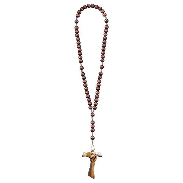 Rosary Exclusive Brown with Cross of friendship Tau - hued multicolor