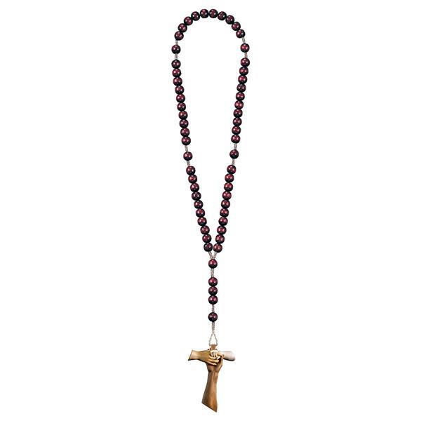Rosary Exclusive Red with Cross of friendship Tau - hued multicolor