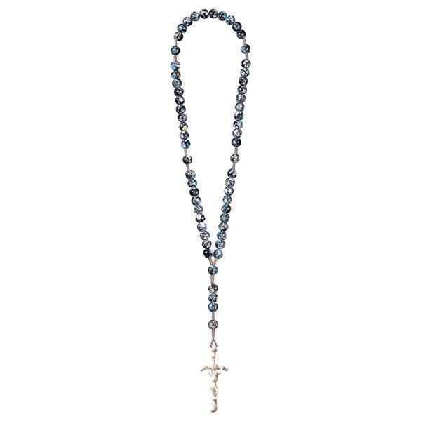Rosary Exclusive Marbled Black with Pope Cross - natural
