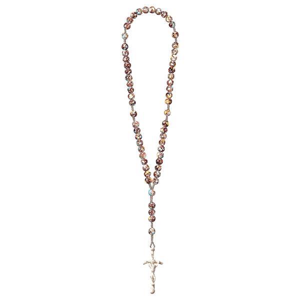 Rosary Exclusive Marbled Brown with Pope Cross - natural