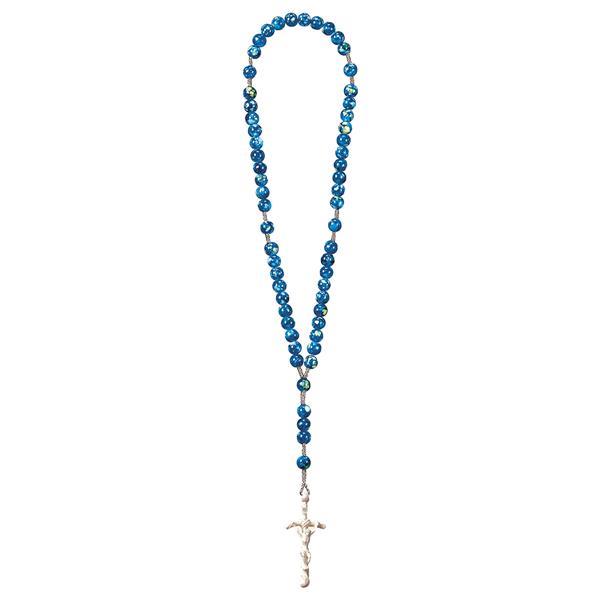 Rosary Exclusive Marbled Blue with Pope Cross - natural