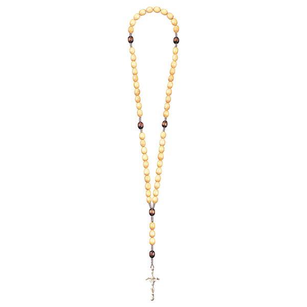 Rosary Exclusive Wood Tone-Brown with Pope Cross - natural