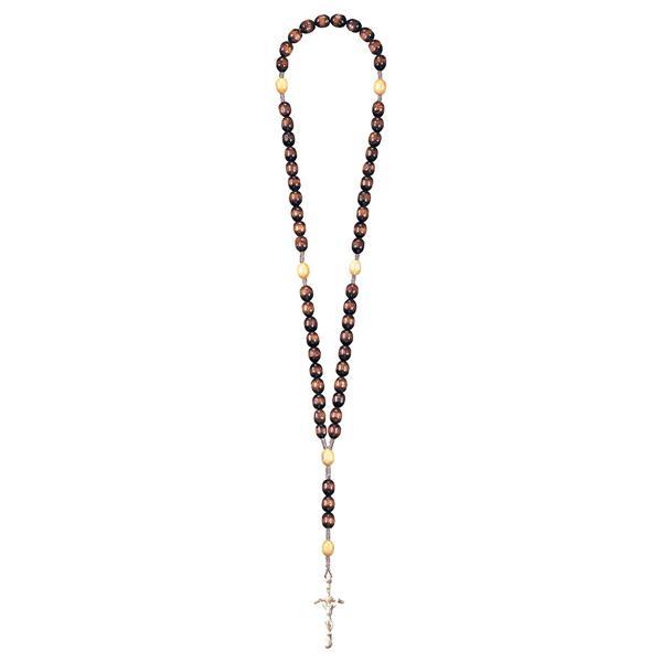 Rosary Exclusive Brown-Wood Tone with Pope Cross - natural