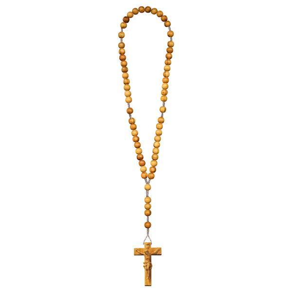 Rosary Olive with Crucifix - natural larch