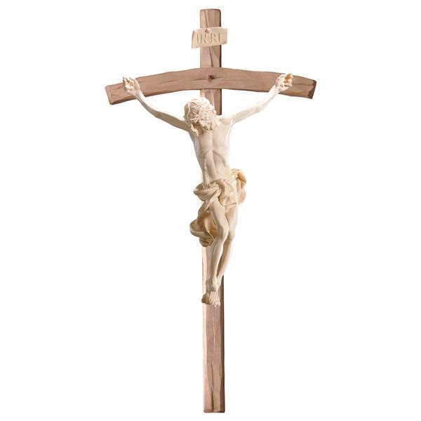 Crucifix Baroque - Cross straight - Linden wood carved - natural