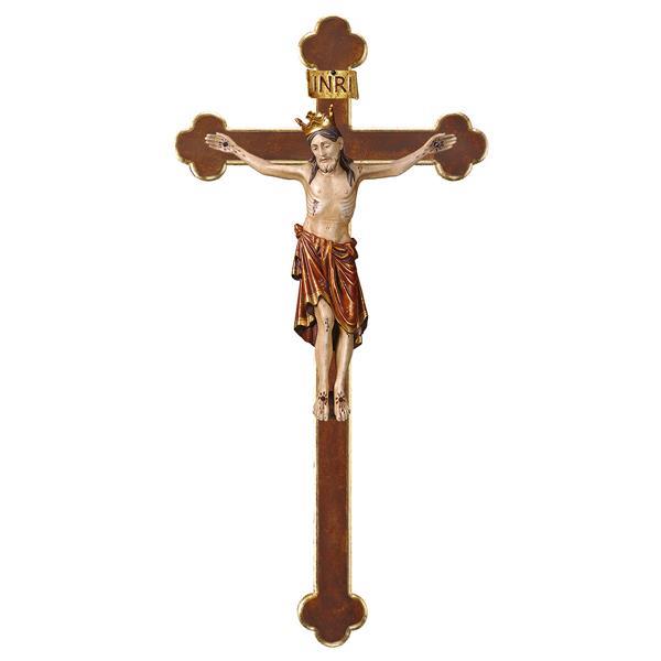 Crucifix Romanic with crown - Baroque cross - antique with gold leaf