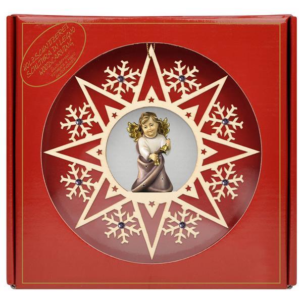 Heart Angel with bells - Crystal Star Crystal + Gift box - color