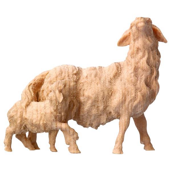 MO Sheep with lamb at it´s back - Nat. Pine wood