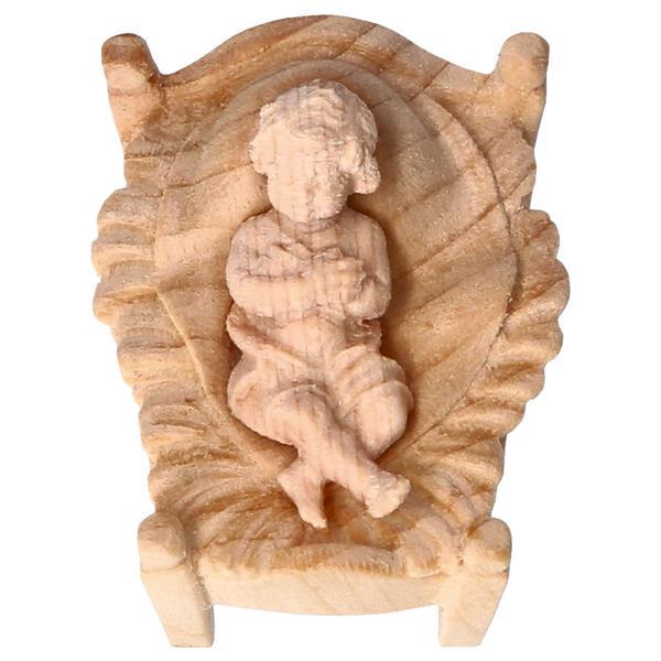 MO Infant Jesus and Manger 2 Pieces - Nat. Pine wood