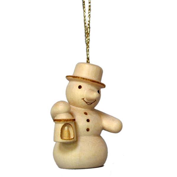 Snowman with lantern and gold thread - hued