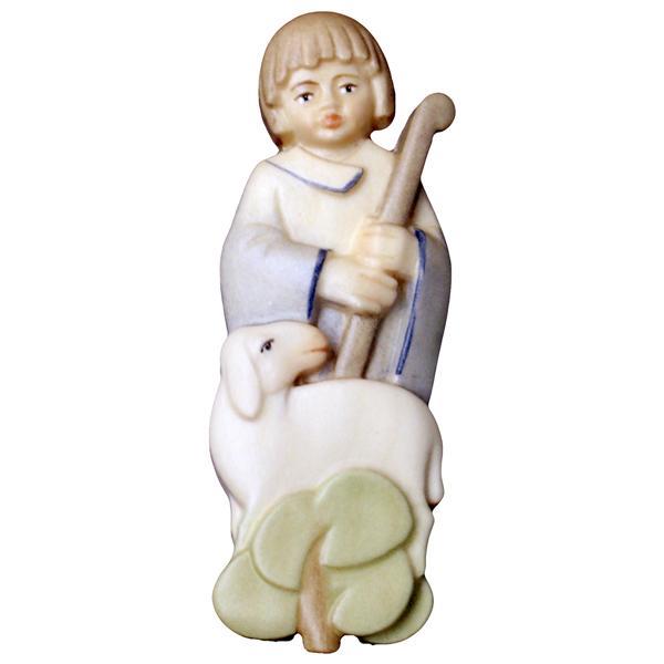 The Good Shepherd in relief - color blue