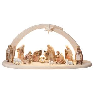PE Nativity Set 16 pcs. - Stable Leonardo with lighting