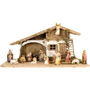 South Tyrolean Nativity Set, Set of 15 Figures
