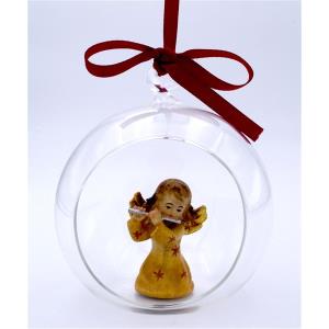 Angel with flute in glass ball