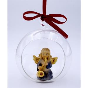 Angel with saxophon in glass ball