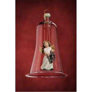 Glass bell with angel latern