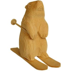 Marmotta con sci in cirmolo