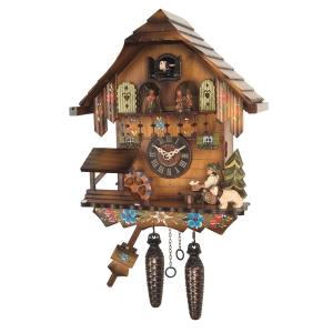 Quartz cuckoo clock with music and dancing couple