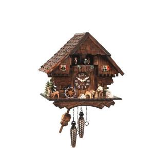 Quartz cuckoo clock with music and dancing couple