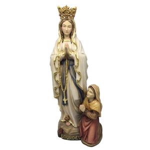 Our lady of Lourdes with crown and Bernardette
