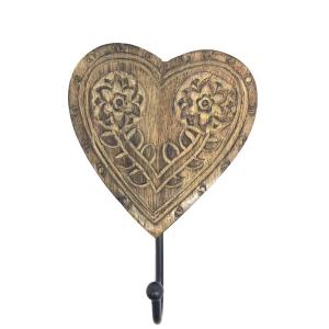 Heart shaped coat hanger in walnut