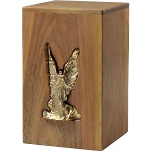 Urn "Angel of comfort" - walnut wood - 11,22 x 6,88 x 6,88 inch