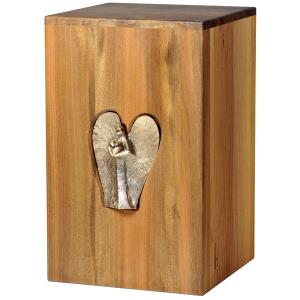 Urn "Angel of Love" - walnut wood - 11,22 x 6,88 x 6,88 inch