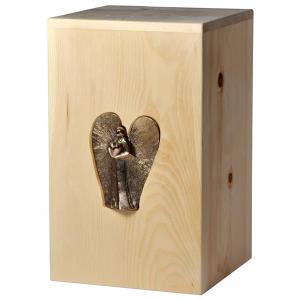 Urn "Angel of Love" - Swiss pine wood - 11,22 x 6,88 x 6,88 inch