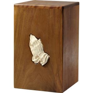 Urn "Thanks" - walnut wood - 11,22 x 6,88 x 6,88 inch