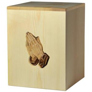 Urn "Thanks" - maple wood - 11,22 x 8,66 x 8,66 inch