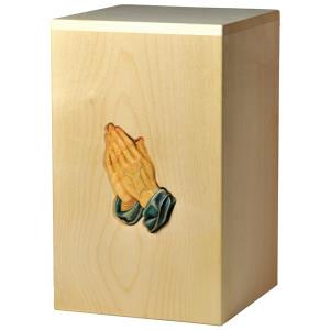 Urn "Thanks" - maple wood - 11,22 x 6,88 x 6,88 inch
