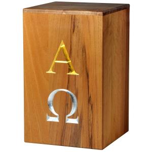 Urn "from the beginning to the end" - walnut wood - 11,22 x 6,88 x 6,88 inch