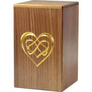 Urn "Eternal Love" - walnut wood - 11,22 x 6,88 x 6,88 inch