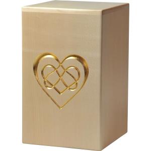 Urn "Eternal Love" - maple wood - 11,22 x 6,88 x 6,88 inch