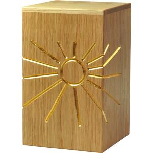 Urn "Eternal light" - oak wood - 11,22 x 6,88 x 6,88 inch