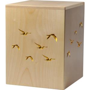 Urn "Toward paradise" gold - maple wood - 11,22 x 8,66 x 8,66 inch