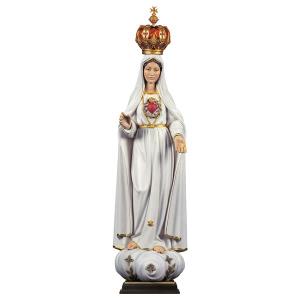 Sacred Heart of Mary of the Pilgrims with crown - Linden wood carved