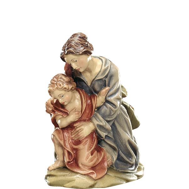 Genuflected woman with child - color